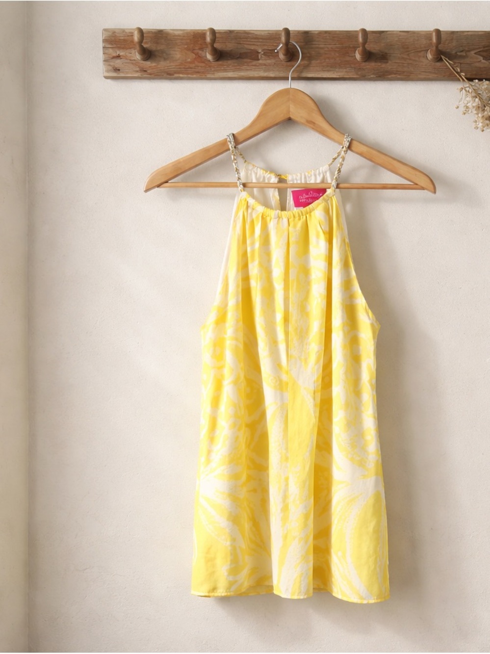 Lilly Pulitzer Yellow and White Floral Halter Dress